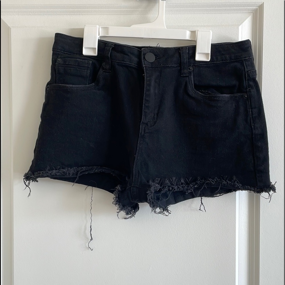 Black jean shorts